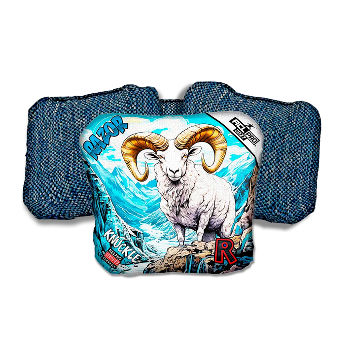 Knuckle PRO Alaskan Dall Sheep Blue Back Cornhole Bags