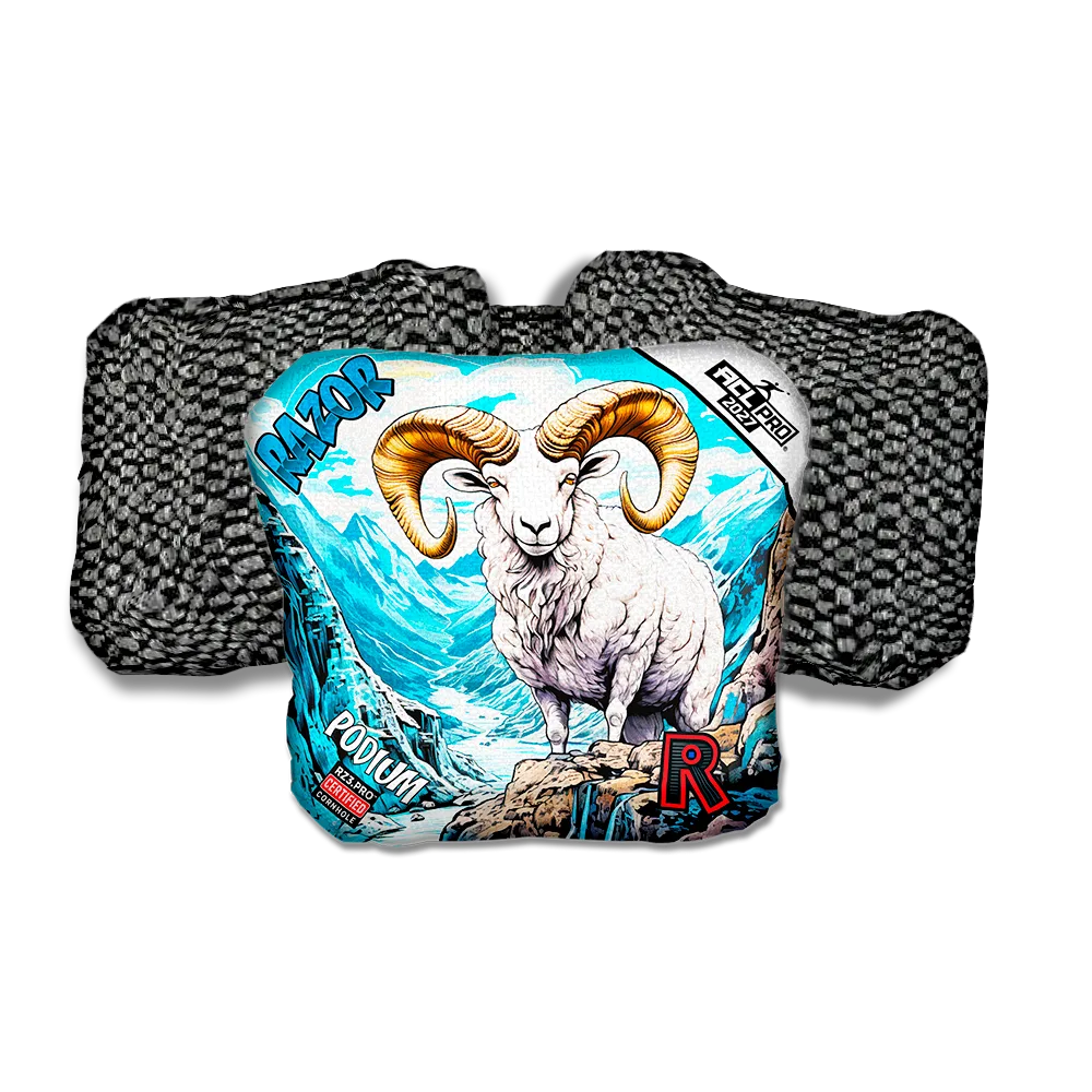 Podium PRO Alaskan Dall Sheep Black Back Cornhole Bags