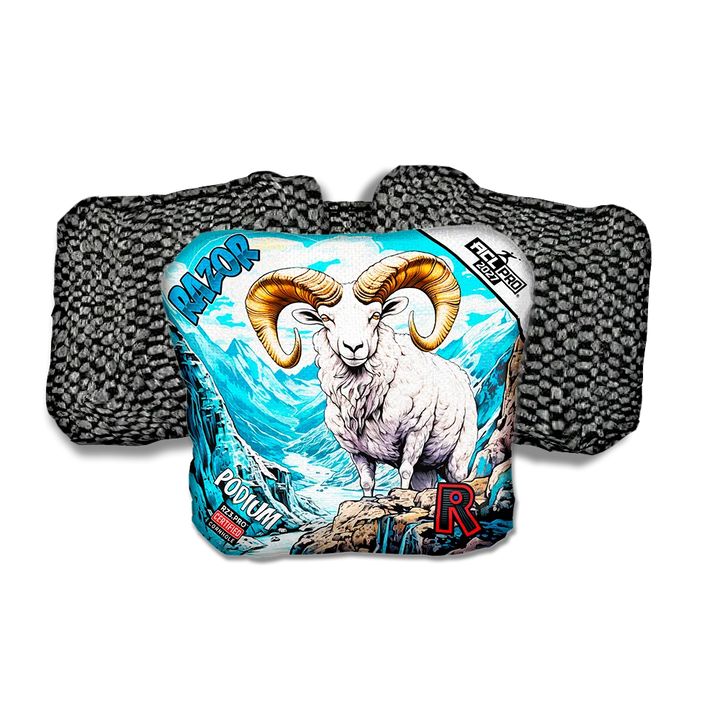 Podium PRO Alaskan Dall Sheep Black Back Cornhole Bags