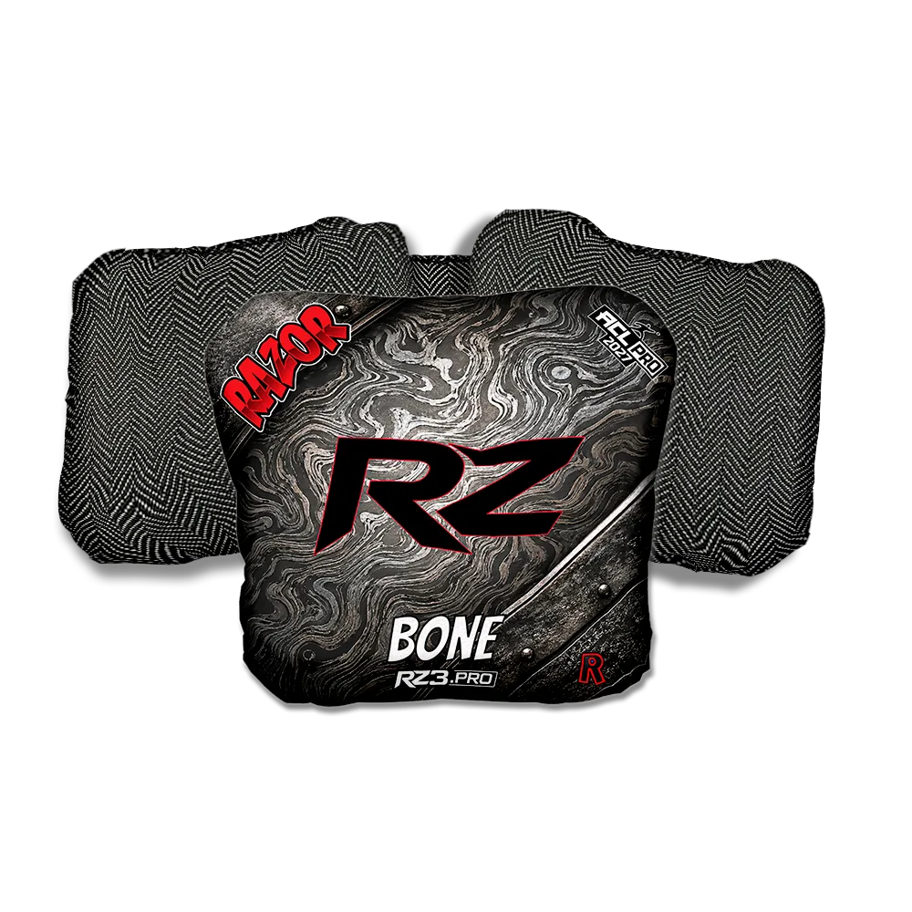 Bone PRO Damascus RZ Black Back Cornhole Bags