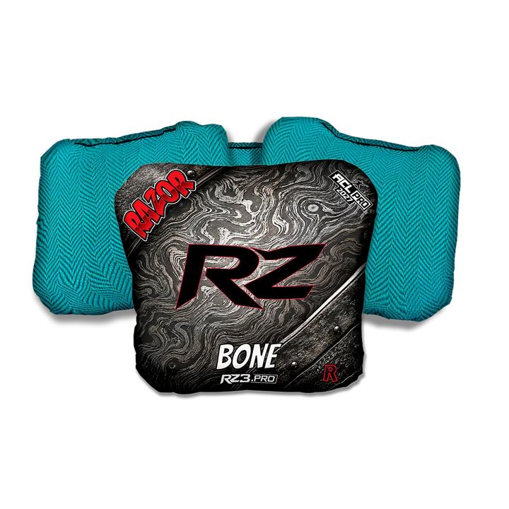 Bone PRO Damascus RZ Teal Back Cornhole Bags