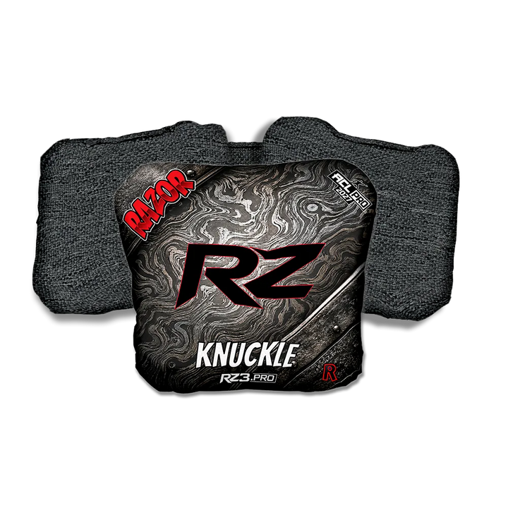 Knuckle PRO Damascus RZ Black Back Cornhole Bags