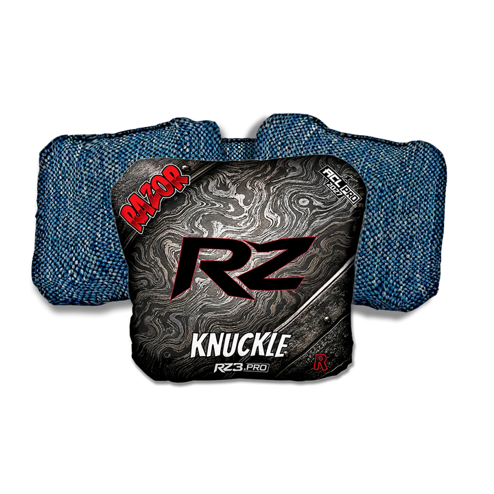Knuckle PRO Damascus RZ Blue Back Cornhole Bags