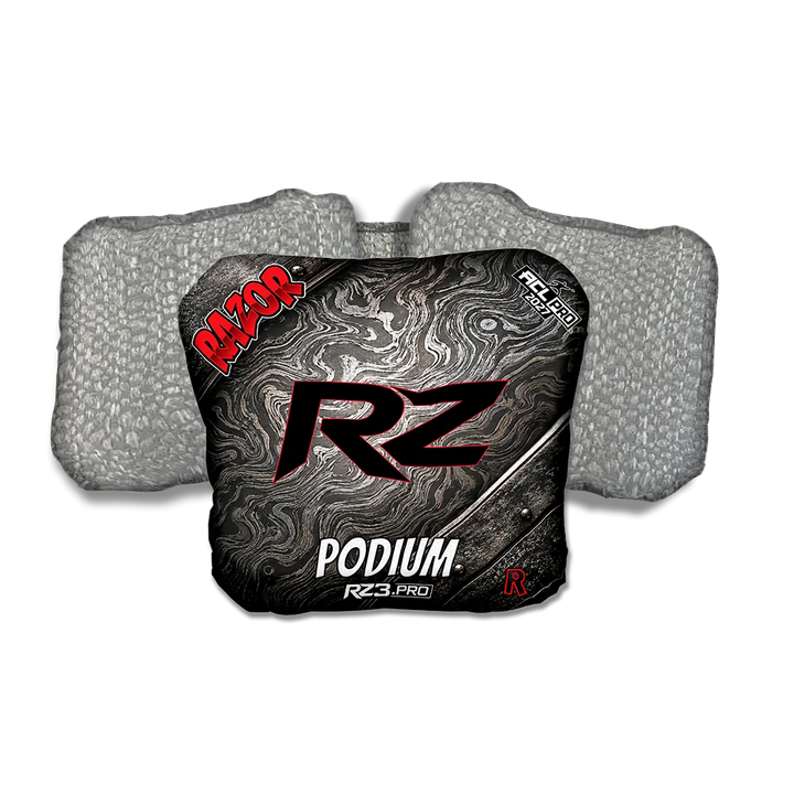 Podium PRO Damascus RZ Silver Back Cornhole Bags