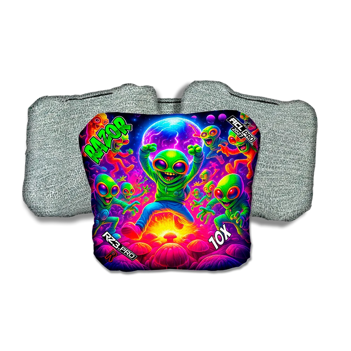 10 X PRO Alien Dance Party ACL PRO Razor Cornhole Bags Light Back Cornhole Bags