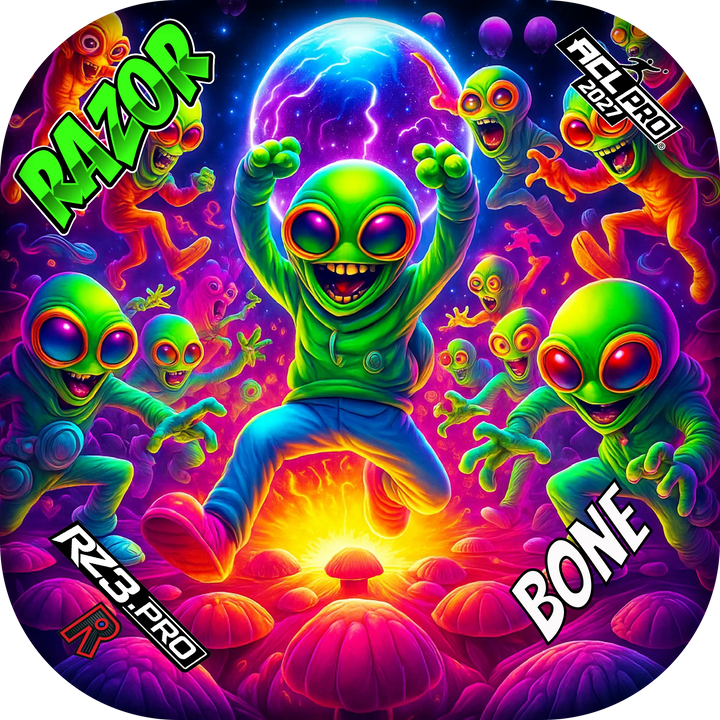 Bone PRO Alien Dance Party ACL PRO Razor Cornhole Bags Cornhole Bags