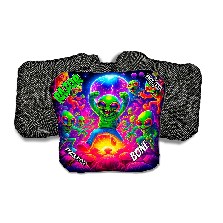 Bone PRO Alien Dance Party ACL PRO Razor Cornhole Bags Black Back Cornhole Bags