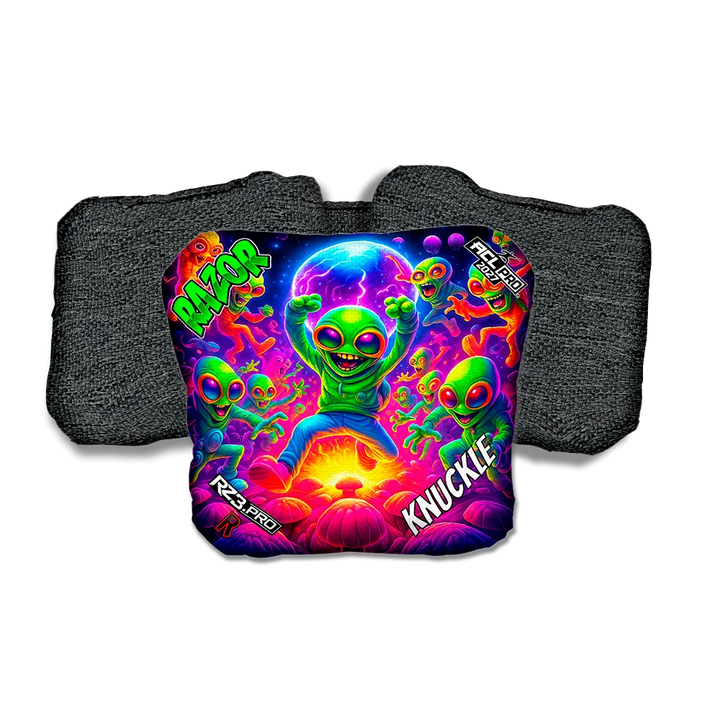 Knuckle PRO Alien Dance Party ACL PRO Razor Cornhole Bags Black Back Cornhole Bags