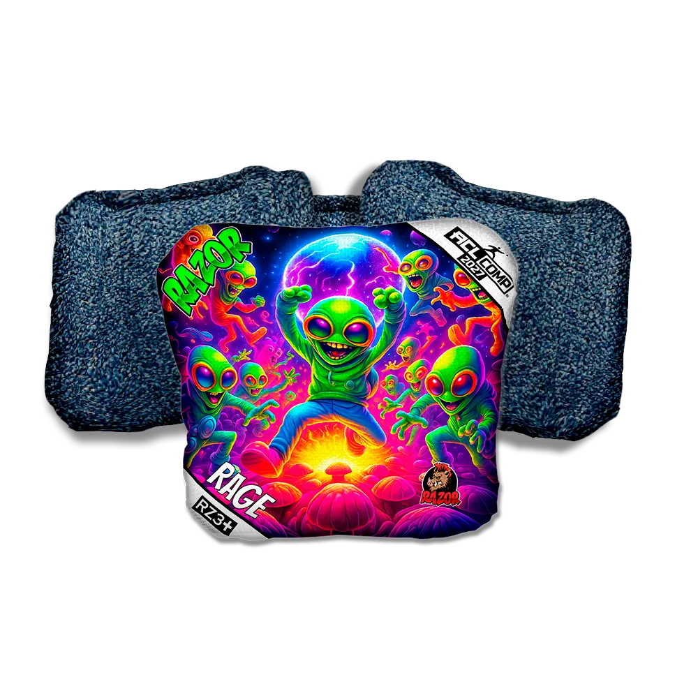 Rage COMP Alien Dance Party Blue Back Cornhole Bags