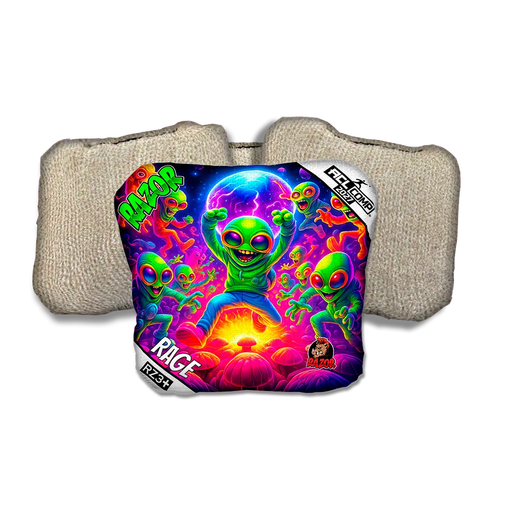 Rage COMP Alien Dance Party Tan Back Cornhole Bags