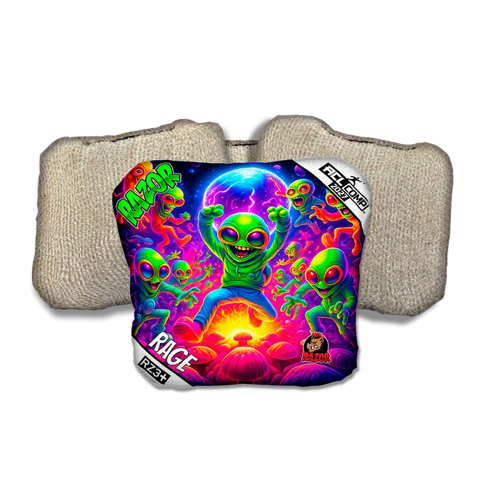 Rage COMP Alien Dance Party Tan Back Cornhole Bags