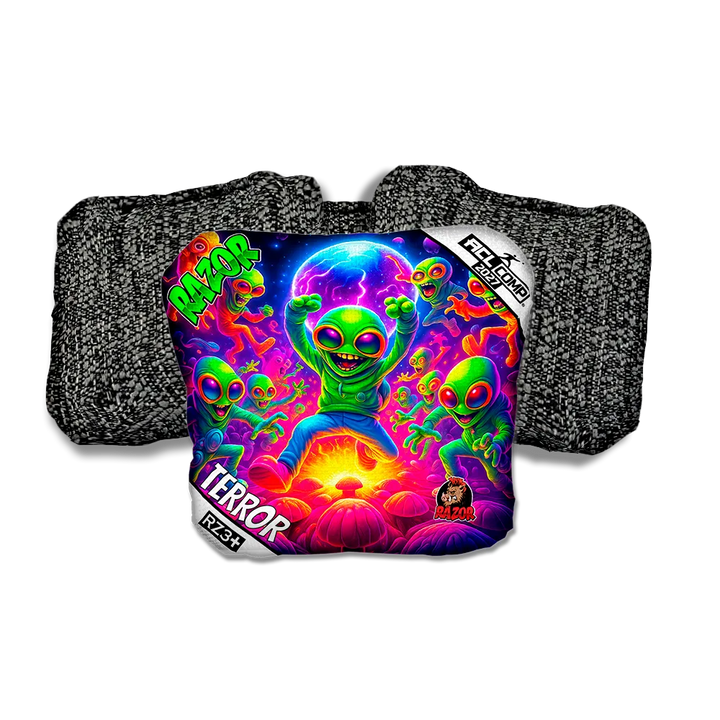 Terror COMP Alien Dance Party Black Back Cornhole Bags
