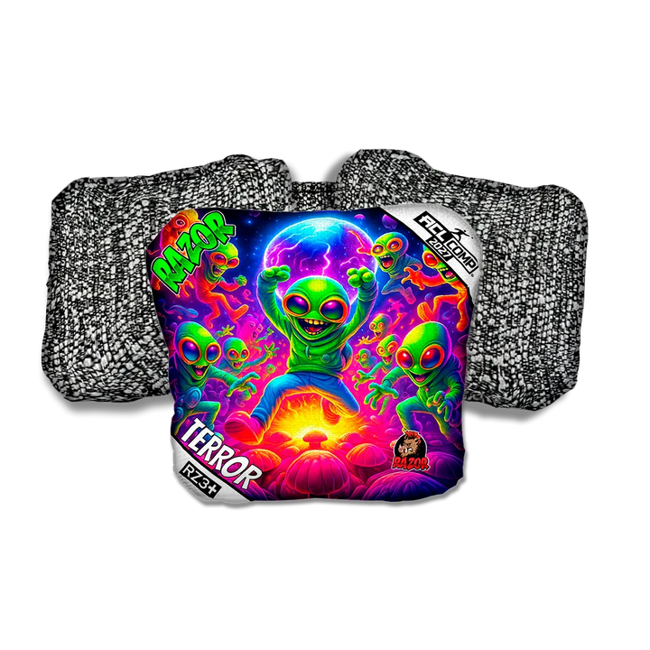 Terror COMP Alien Dance Party Salt Pepper Back Cornhole Bags