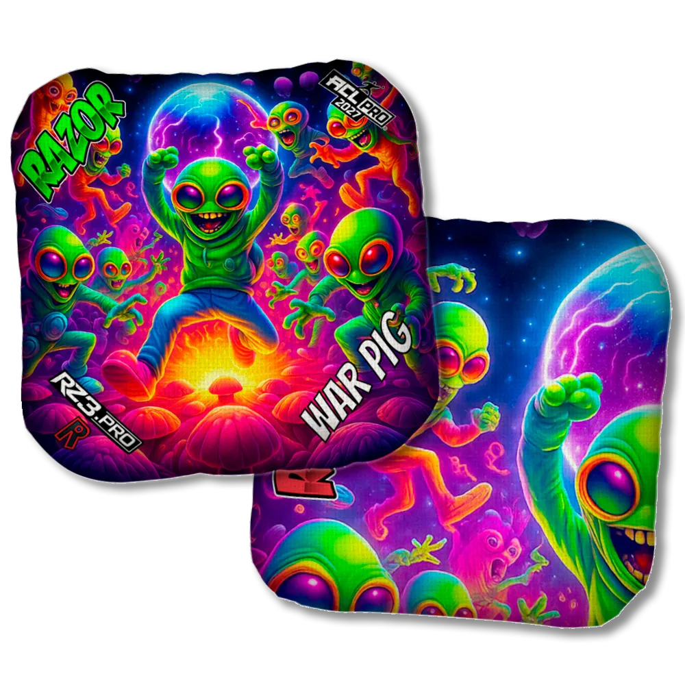 War Pig PRO Alien Dance Party ACL PRO Razor Cornhole Bags Product View