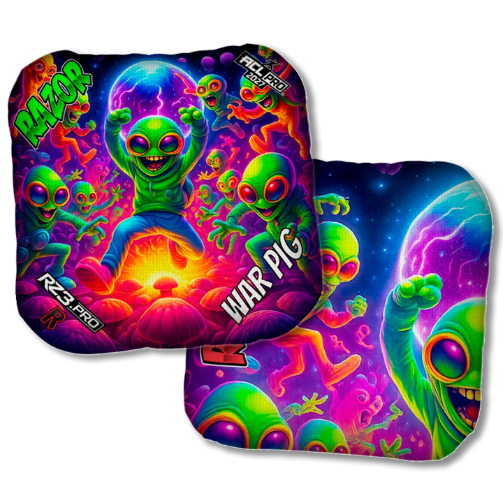 War Pig PRO Alien Dance Party ACL PRO Razor Cornhole Bags Product View