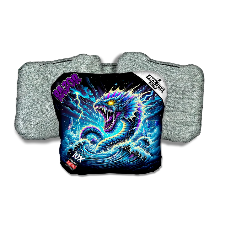 10 X PRO Dark Current Purple Series Light Back Cornhole Bags