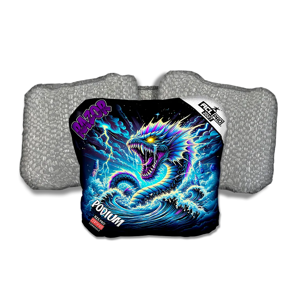 Podium PRO Dark Current Purple Series Silver Back Cornhole Bags