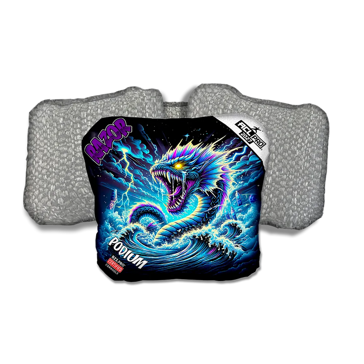 Podium PRO Dark Current Purple Series Silver Back Cornhole Bags