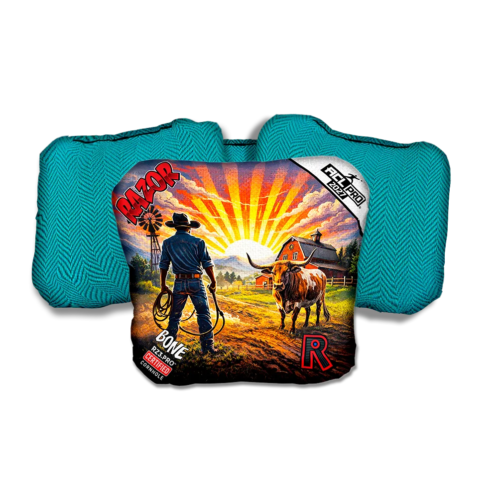 Bone PRO Daybreak Teal Back Cornhole Bags
