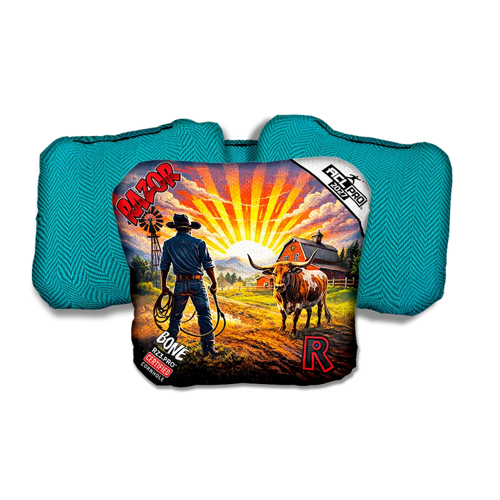 Bone PRO Daybreak Teal Back Cornhole Bags