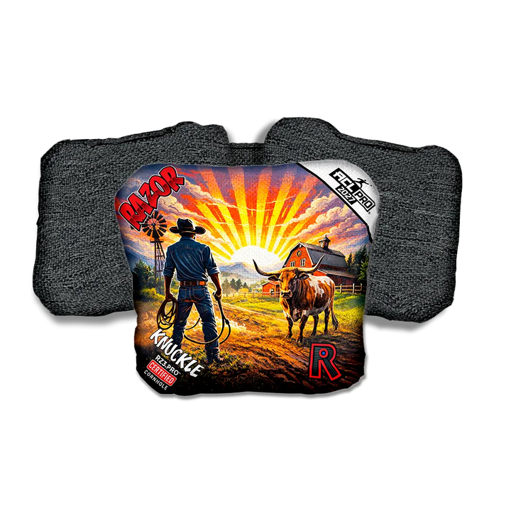 Knuckle PRO Daybreak Black Back Cornhole Bags