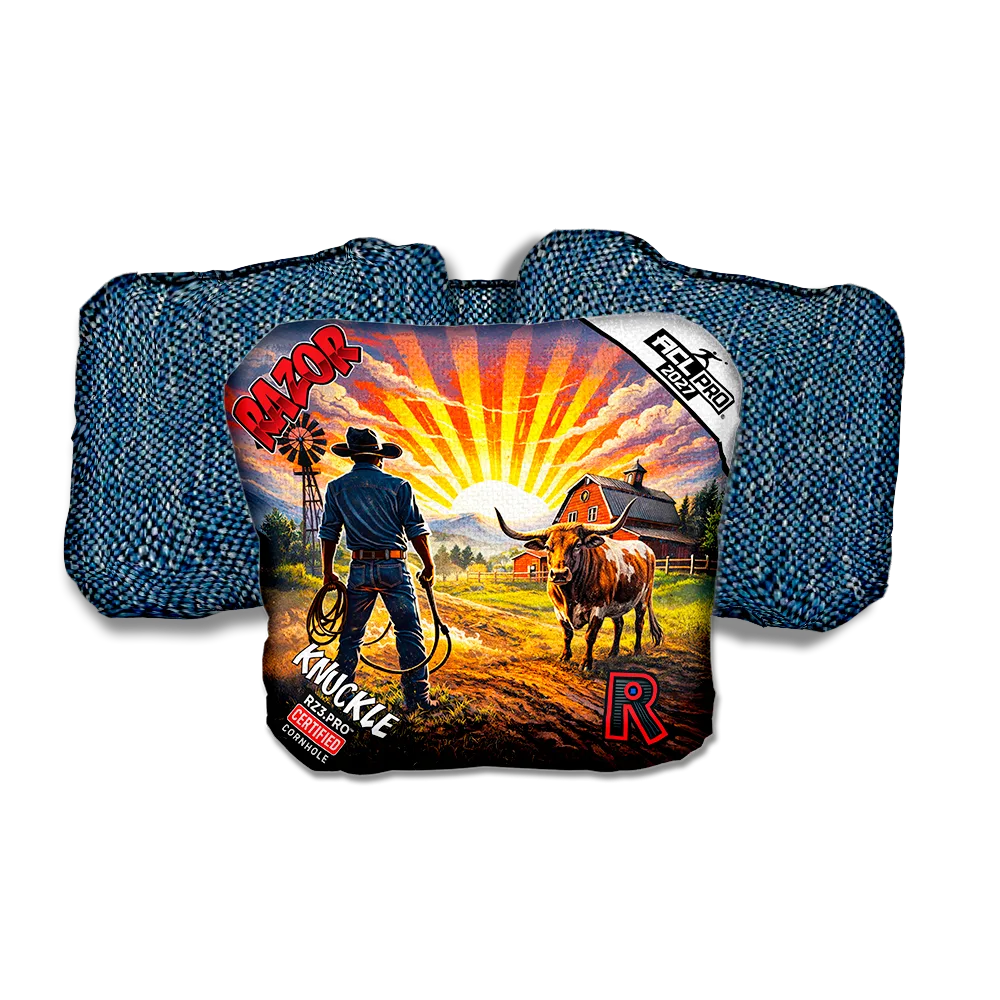 Knuckle PRO Daybreak Blue Back Cornhole Bags