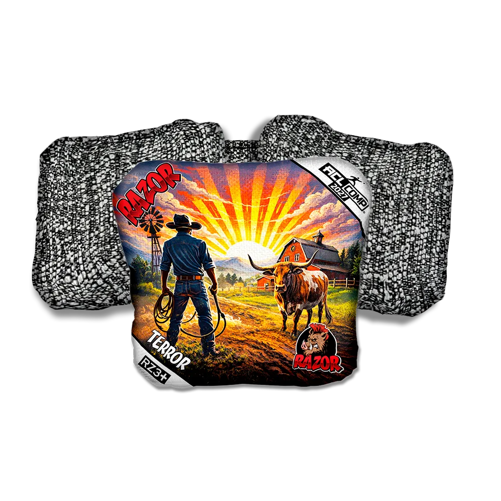 Terror COMP Daybreak Salt Pepper Back Cornhole Bags