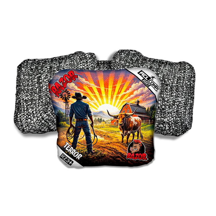 Terror COMP Daybreak Salt Pepper Back Cornhole Bags