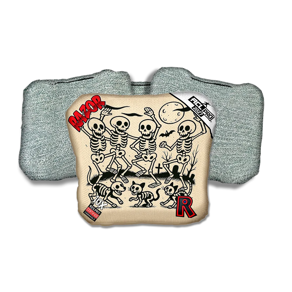10 X PRO Dem Bones Light Back Cornhole Bags