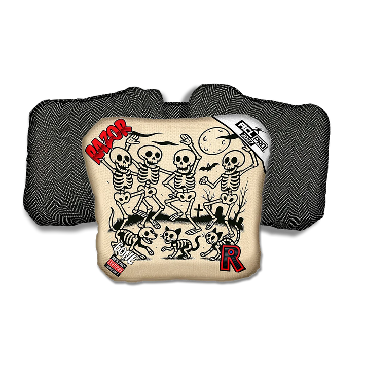 Bone PRO Dem Bones Black Back Cornhole Bags