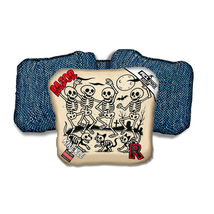 Knuckle PRO Dem Bones Blue Back Cornhole Bags