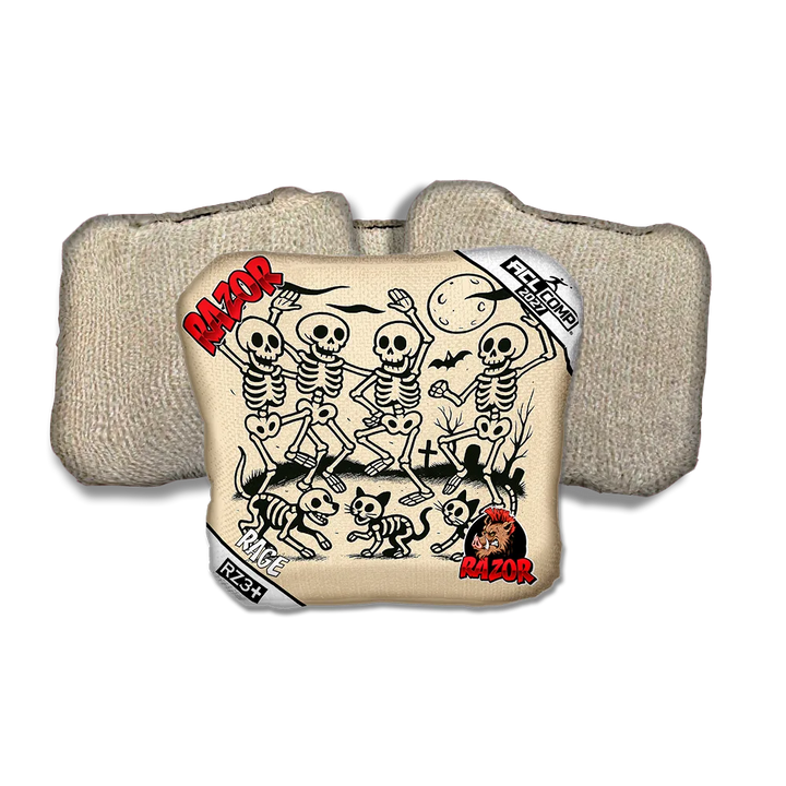 Rage COMP Dem Bones Tan Back Cornhole Bags