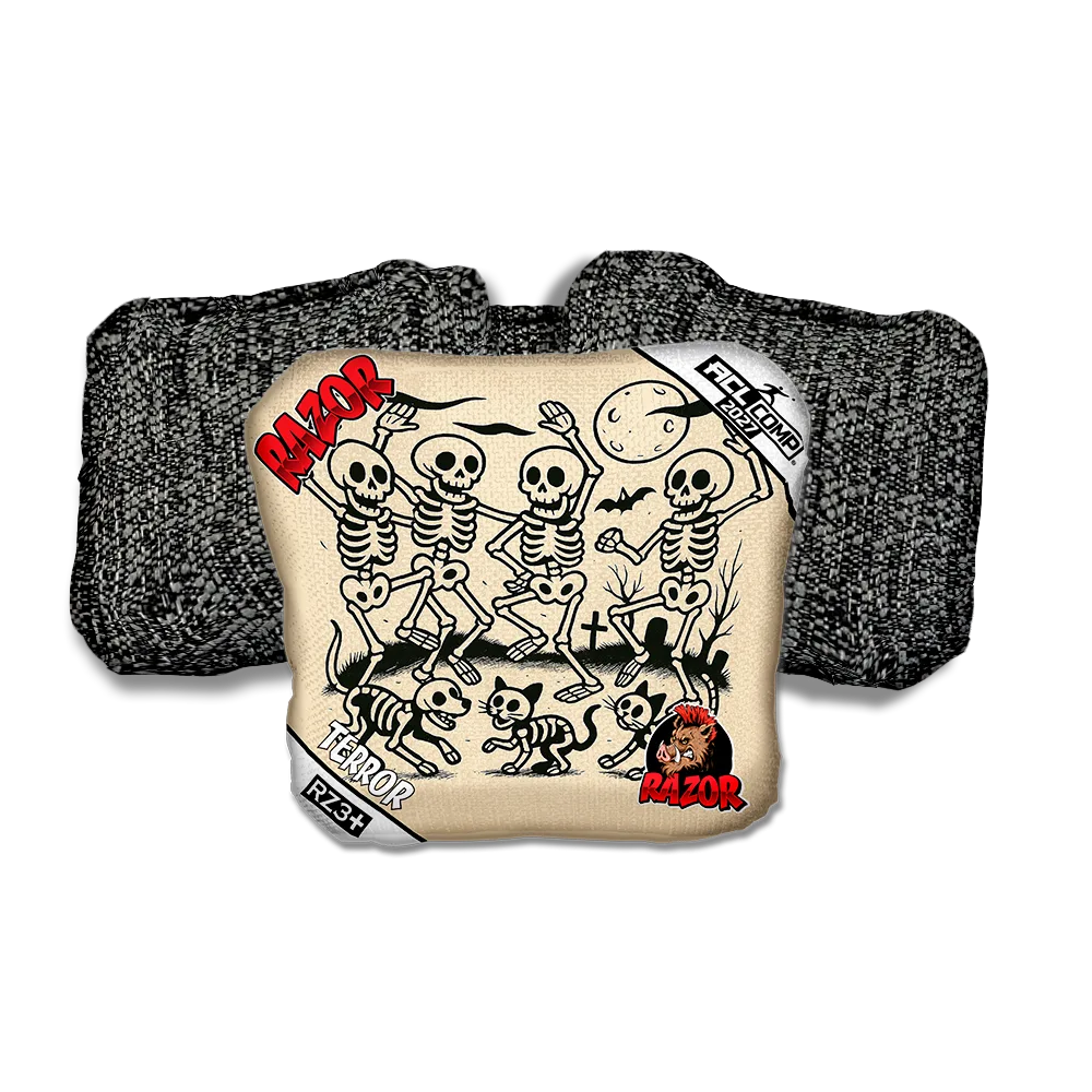 Terror COMP Dem Bones Black Back Cornhole Bags
