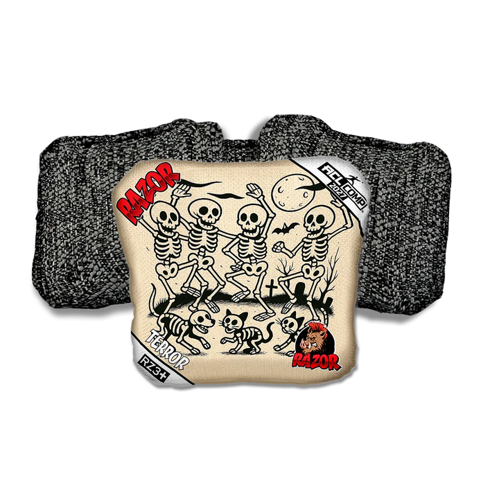 Terror COMP Dem Bones Black Back Cornhole Bags