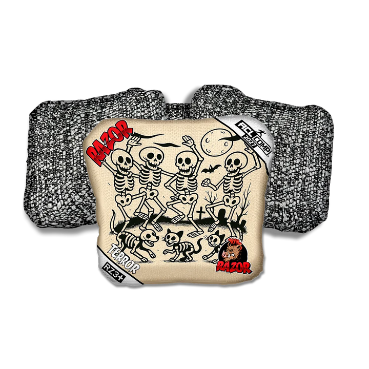 Terror COMP Dem Bones Salt Pepper Back Cornhole Bags