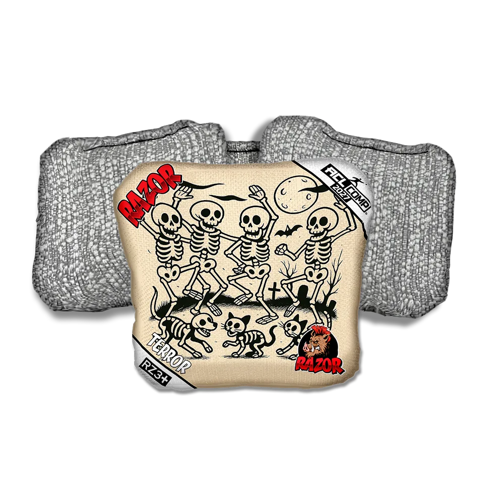 Terror COMP Dem Bones Silver Back Cornhole Bags
