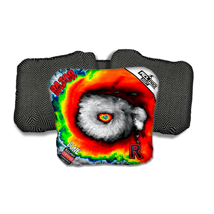 Bone PRO Down Burst Black Back Cornhole Bags