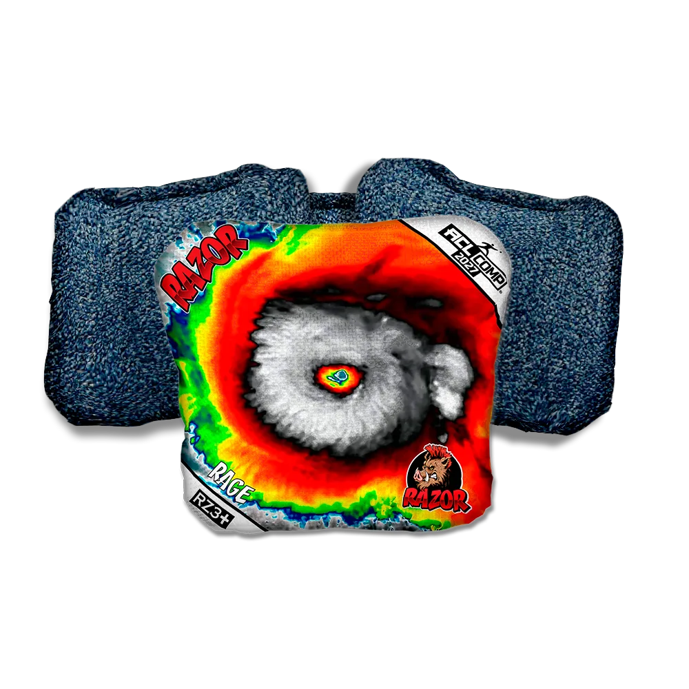 Rage COMP Down Burst Blue Back Cornhole Bags