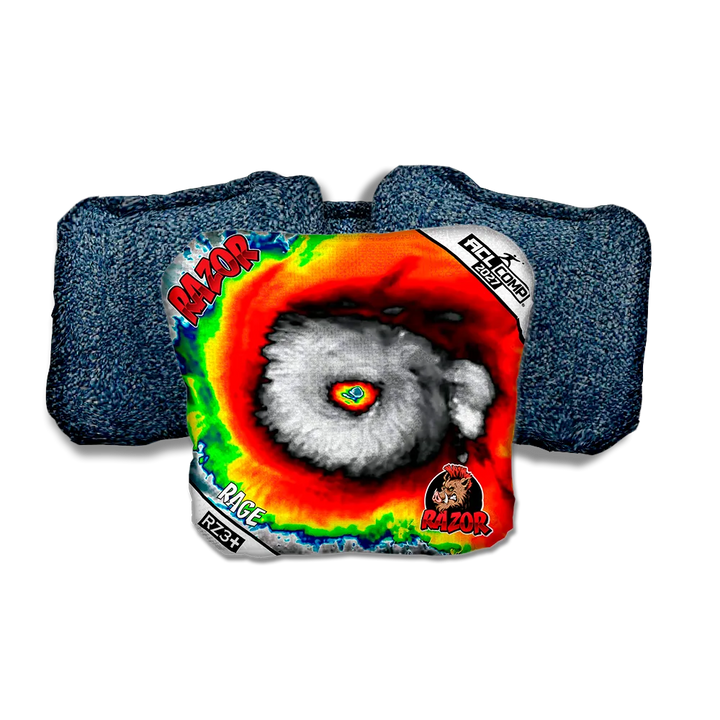 Rage COMP Down Burst Blue Back Cornhole Bags