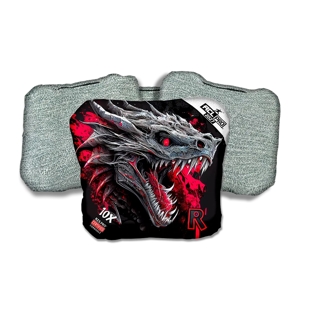 10 X PRO Dragon Black Series Light Back Cornhole Bags