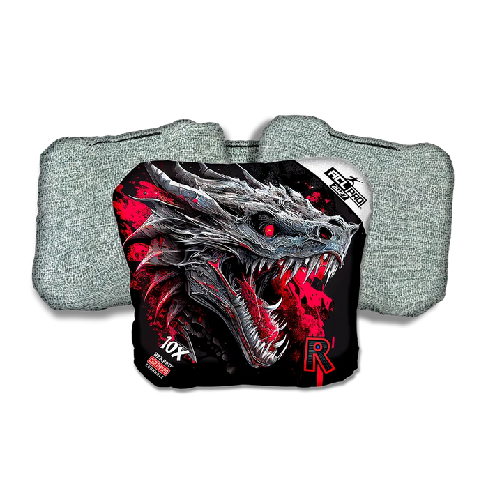10 X PRO Dragon Black Series Light Back Cornhole Bags