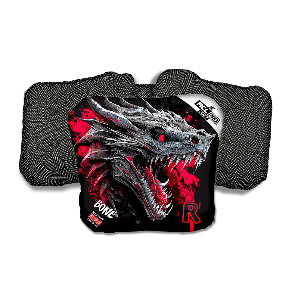 Bone PRO Dragon Black Series Black Back Cornhole Bags