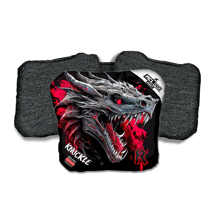 Knuckle PRO Dragon Black Series Black Back Cornhole Bags