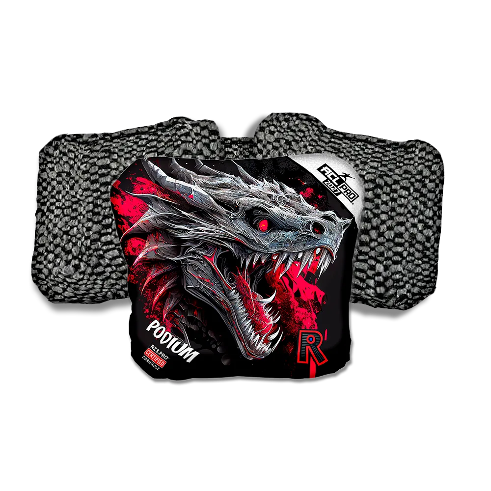 Podium PRO Dragon Black Series Black Back Cornhole Bags