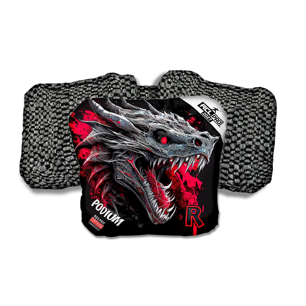 Podium PRO Dragon Black Series Black Back Cornhole Bags
