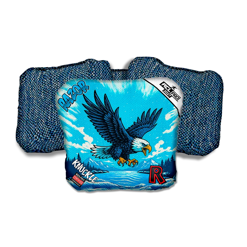 Knuckle PRO Alaskan Eagle Blue Back Cornhole Bags