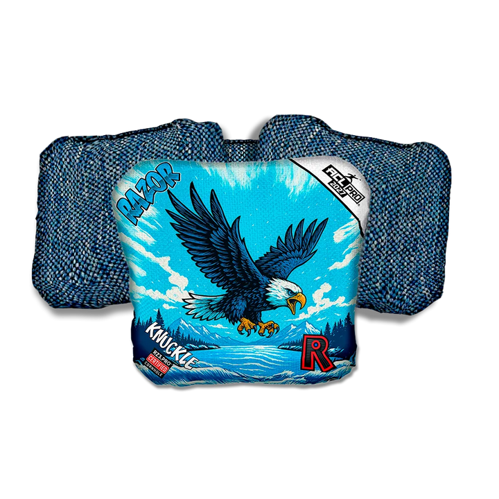 Knuckle PRO Alaskan Eagle Blue Back Cornhole Bags