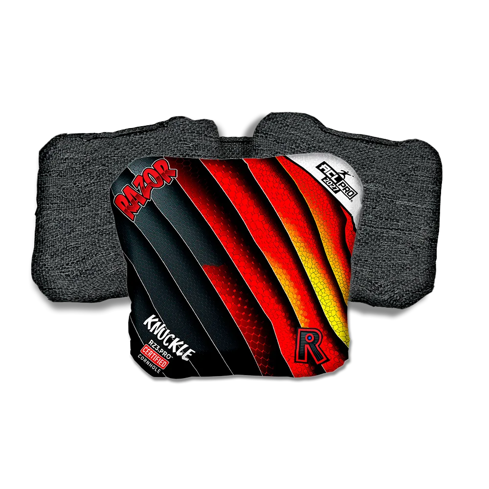 Knuckle PRO Edgework Black Back Cornhole Bags