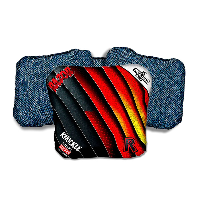 Knuckle PRO Edgework Blue Back Cornhole Bags