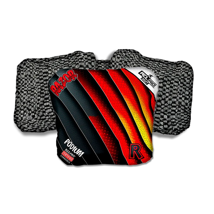 Podium PRO Edgework Black Back Cornhole Bags